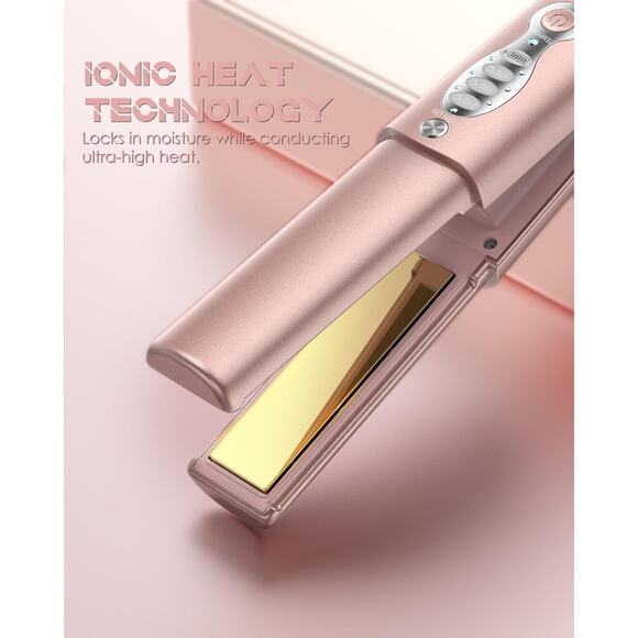 Portable Titanium Cordless Hair Straightener – USB-C Rechargeable Mini Flat Iron - Picture 2 of 6